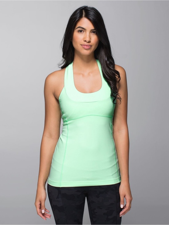 lululemon athletica Tops - Lululemon scoop neck tank top mint green racerback shelf bra workout teal Luon